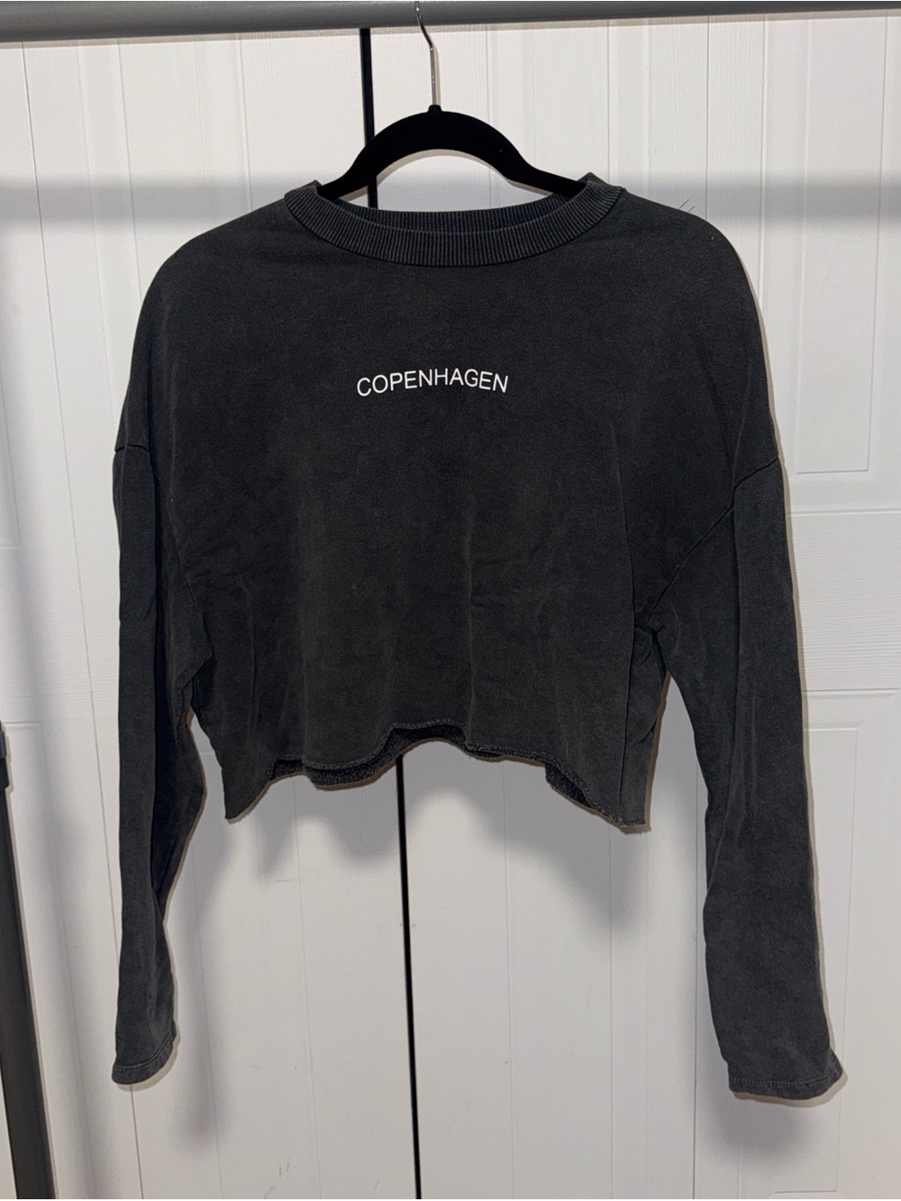 Topshop Black Cropped Copenhagen Sweatshirt